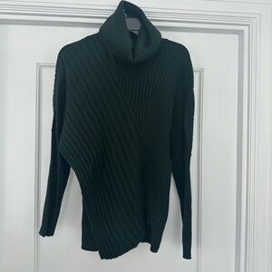 Lafayette 148 New York Green Turtleneck Sweater Ribbed Turtleneck Sweater